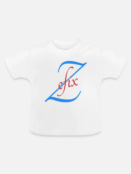 Bayern Spruch Zefix - Baby Bio-T-Shirt mit Rundhals - Weiß