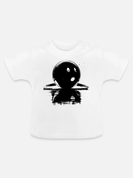 Bowlingkugel - Baby Bio-T-Shirt mit Rundhals - Weiß