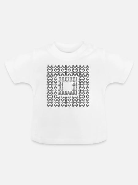 Quadratisches Dekor - Baby Bio-T-Shirt mit Rundhals - Weiß