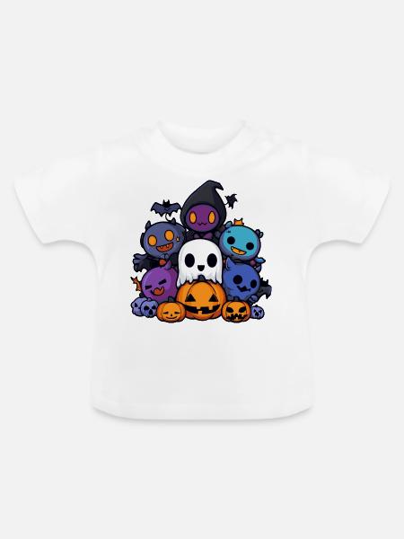 Halloween Party Figuren Comic - Baby Bio-T-Shirt mit Rundhals - Weiß