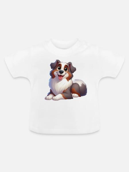 Australischer Schäferhund - Baby Bio-T-Shirt mit Rundhals - Weiß