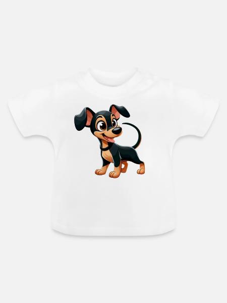 Pinscher 2 - Baby Bio-T-Shirt mit Rundhals - Weiß