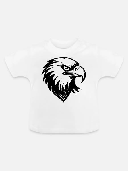Adler Kopf - Baby Bio-T-Shirt mit Rundhals - Weiß