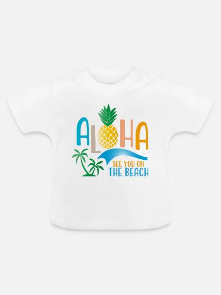 Beach - Baby Bio-T-Shirt mit Rundhals - Weiß