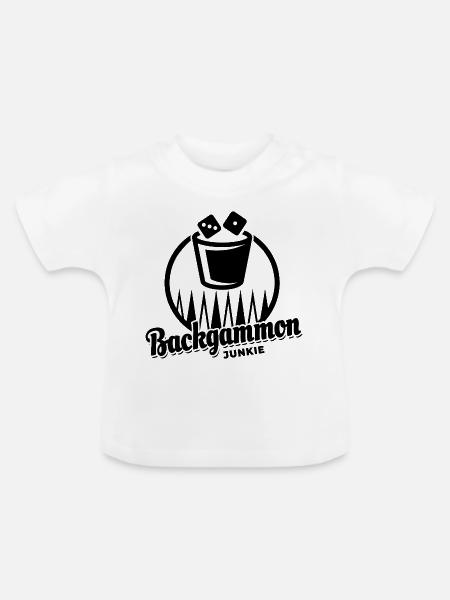 Backgammon Junkie | Brettspiel | Geschenk - Baby Bio-T-Shirt mit Rundhals - Weiß