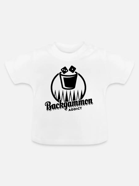 Backgammon Addict | Brettspiel | Geschenk - Baby Bio-T-Shirt mit Rundhals - Weiß