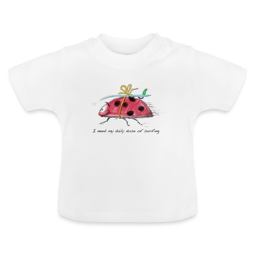 A crawling animal wants to surf - Baby Organic T-Shirt with Round Neck