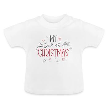 My first Christmas - My first Christmas - Baby Organic T-Shirt with Round Neck - white - Front