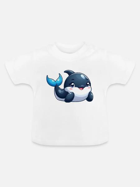 Orca 2 - Baby Bio-T-Shirt mit Rundhals - Weiß