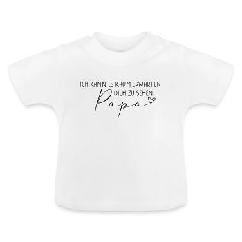 Du wirst Papa - Baby Bio-T-Shirt mit Rundhals - Weiß - Vorne