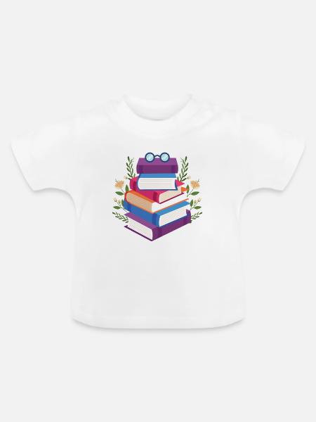 Geschenk Bücher lesen Das Buch - Baby Bio-T-Shirt mit Rundhals - Weiß