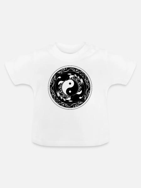 Yin Yang Orcas - Baby Bio-T-Shirt mit Rundhals - Weiß