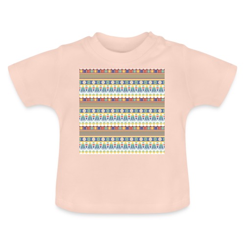 Patrón egipcio VIII - Camiseta orgánica para bebé con cuello redondo
