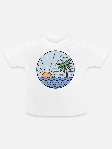 Sunset Circle - Baby Bio-T-Shirt mit Rundhals - Weiß
