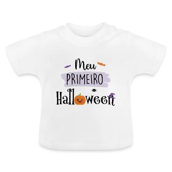 My First Halloween – Baby Bodysuit - Baby Organic T-Shirt with Round Neck - white - Front