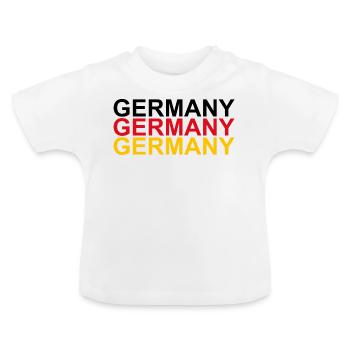 Deutsche Flagge - Baby Bio-T-Shirt mit Rundhals - Weiß - Vorne