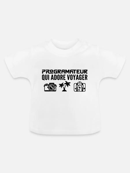 Reisende & Programmierer: Leidenschaft & Entdeckung - Baby Bio-T-Shirt mit Rundhals - Weiß