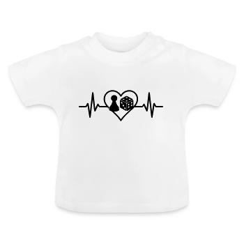 Herz Brettspiele Wuerfel Figur - Baby Bio-T-Shirt mit Rundhals - Weiß - Vorne