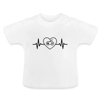 Retro Gamer Amour pour les jeux Retrogaming Gaming - T-shirt bio col rond Bébé - blanc - Devant