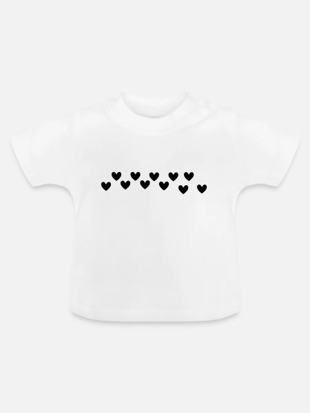 Herz Herzen - Baby Bio-T-Shirt mit Rundhals - Weiß