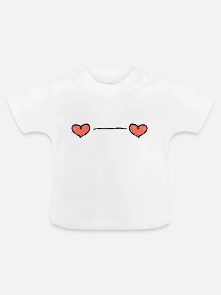 Herzen Herz - Baby Bio-T-Shirt mit Rundhals - Weiß
