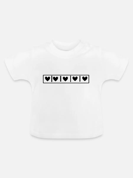 Herzen Quadrate - Baby Bio-T-Shirt mit Rundhals - Weiß