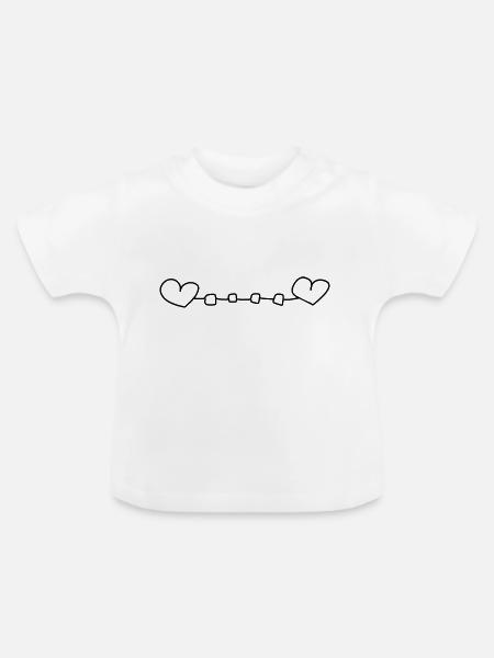 Herzen Herz - Baby Bio-T-Shirt mit Rundhals - Weiß