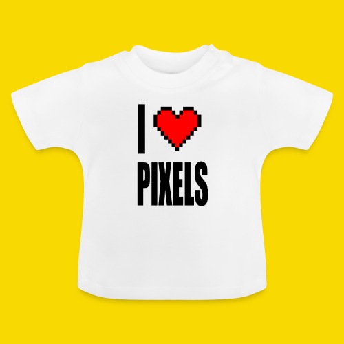 I Love Pixels - Ekologiczna koszulka niemowlęca z okrągłym dekoltem