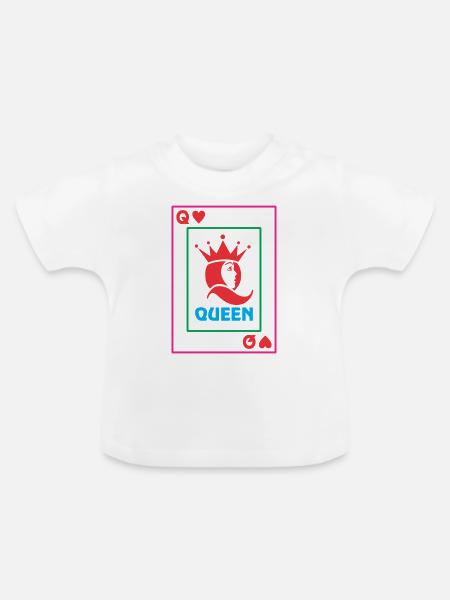 QUEEN Spielkarte - Baby Bio-T-Shirt mit Rundhals - Weiß
