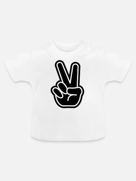 PEACE - Baby Bio-T-Shirt mit Rundhals - Weiß