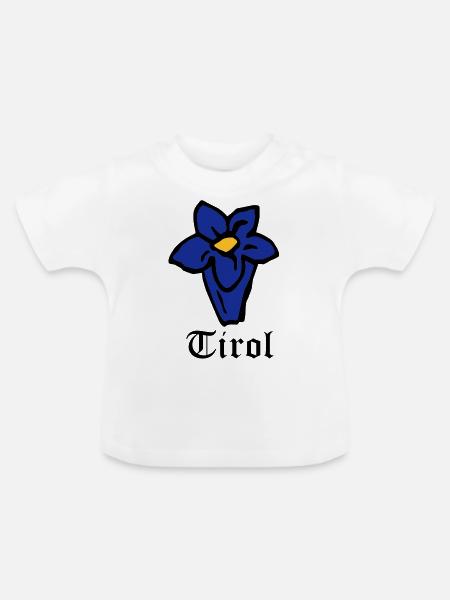 Tirol Enzian - Baby Bio-T-Shirt mit Rundhals - Weiß
