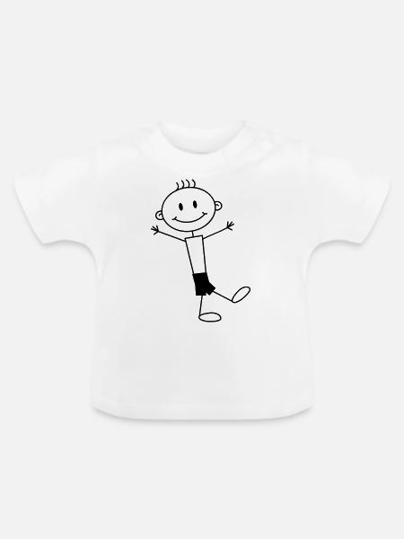 Cute Happy Boy - Baby Bio-T-Shirt mit Rundhals - Weiß