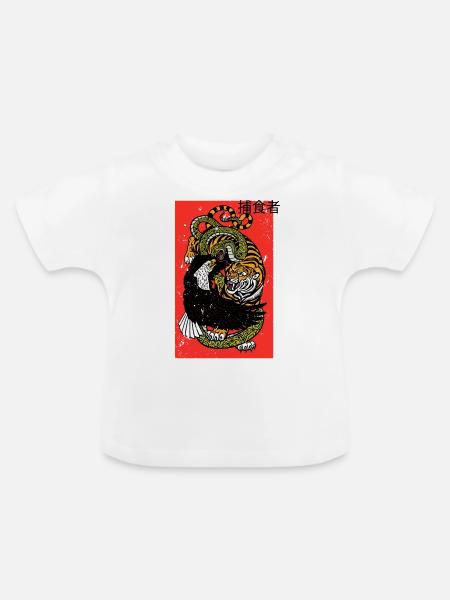 Tiger Snake Eagle - Baby Bio-T-Shirt mit Rundhals - Weiß