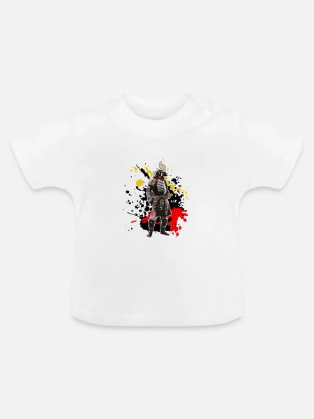 Samourai-Sammlung @lipfrance - Baby Bio-T-Shirt mit Rundhals - Weiß