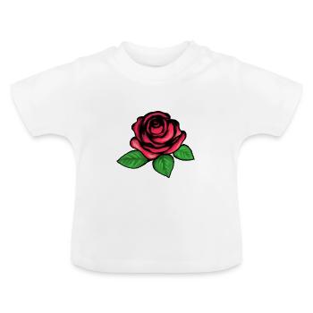 rose - Baby Organic T-Shirt with Round Neck - white - Front