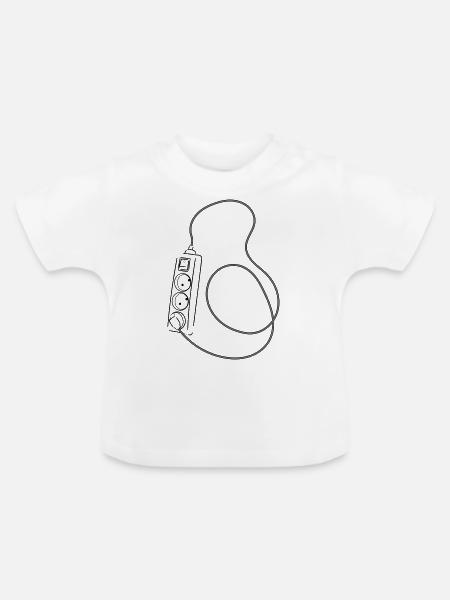 Steckdosen Perpetuum Mobile - Baby Bio-T-Shirt mit Rundhals - Weiß