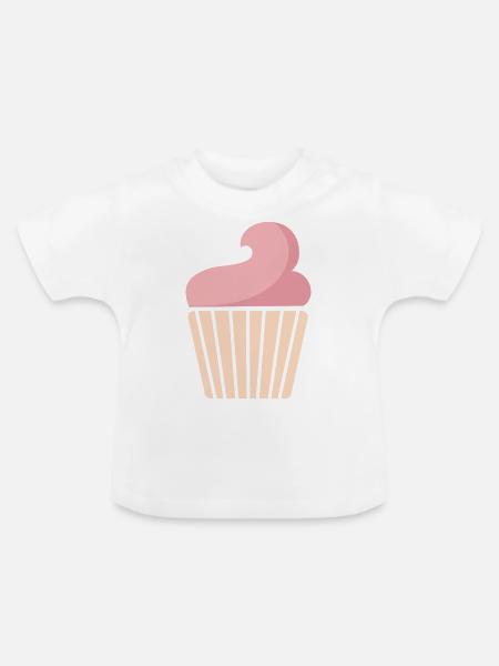 cupcake - Baby Bio-T-Shirt mit Rundhals - Weiß