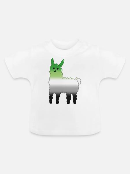 Lama Aro - Baby Bio-T-Shirt mit Rundhals - Weiß