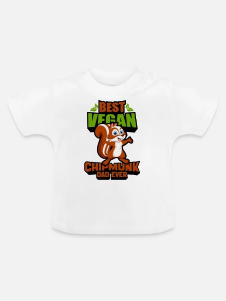 Streifenhörnchen - Baby Bio-T-Shirt mit Rundhals - Weiß