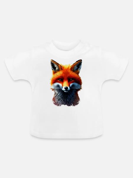 Fuchskopf - Baby Bio-T-Shirt mit Rundhals - Weiß