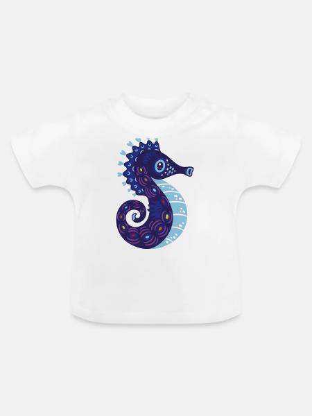 Meerestiere - Baby Bio-T-Shirt mit Rundhals - Weiß