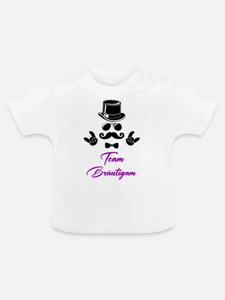 bräutigam team - Baby Bio-T-Shirt mit Rundhals - Weiß