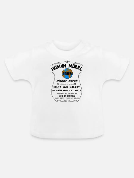1985 - Baby Bio-T-Shirt mit Rundhals - Weiß