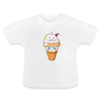 Mignonne Glace Joyeuse - T-shirt bio col rond Bébé - blanc - Devant