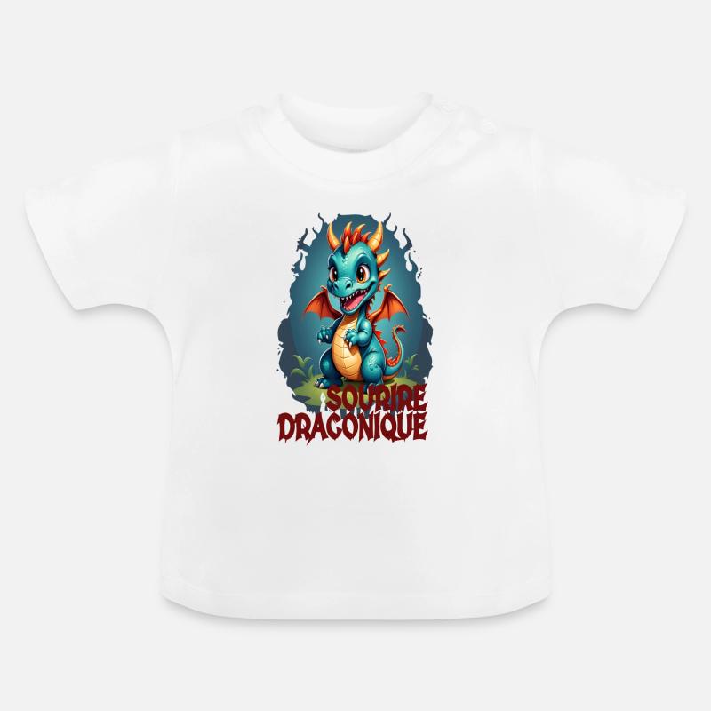 sourire draconique 3 - T-shirt bio col rond Bébé - blanc