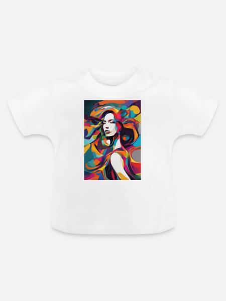 Abstraktes Frauenbild - Baby Bio-T-Shirt mit Rundhals - Weiß