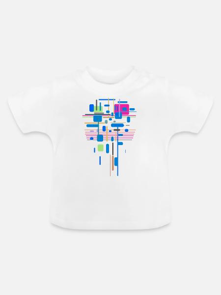 Abstrakt Farben Muster - Baby Bio-T-Shirt mit Rundhals - Weiß