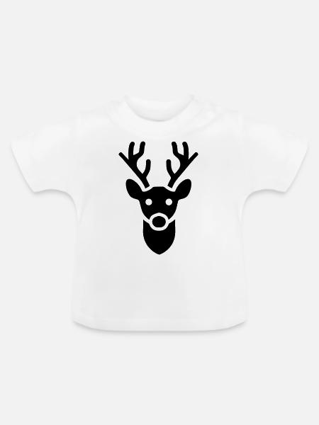 Rentier - Baby Bio-T-Shirt mit Rundhals - Weiß