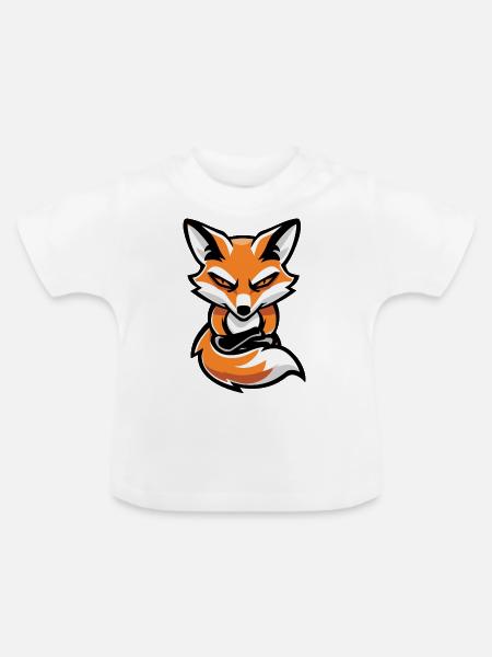 Fuchs Comic - Baby Bio-T-Shirt mit Rundhals - Weiß