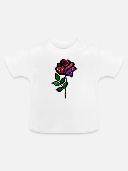Kosmische Rose - Baby Bio-T-Shirt mit Rundhals - Weiß